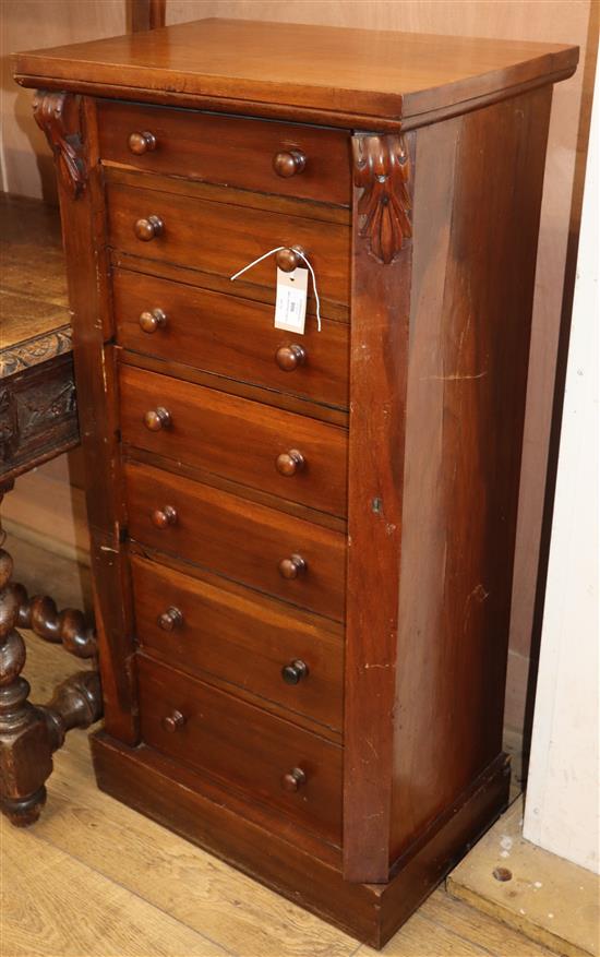 A Victorian mahogany Wellington chest W.51cm